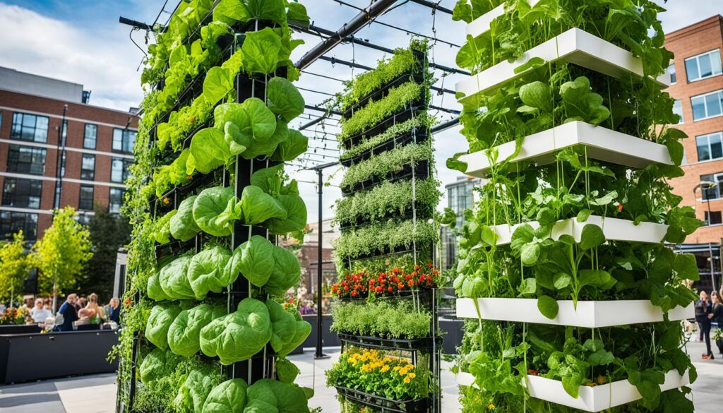 Vertical Gardening Techniques that show a variety of plants growing in this vertical garden