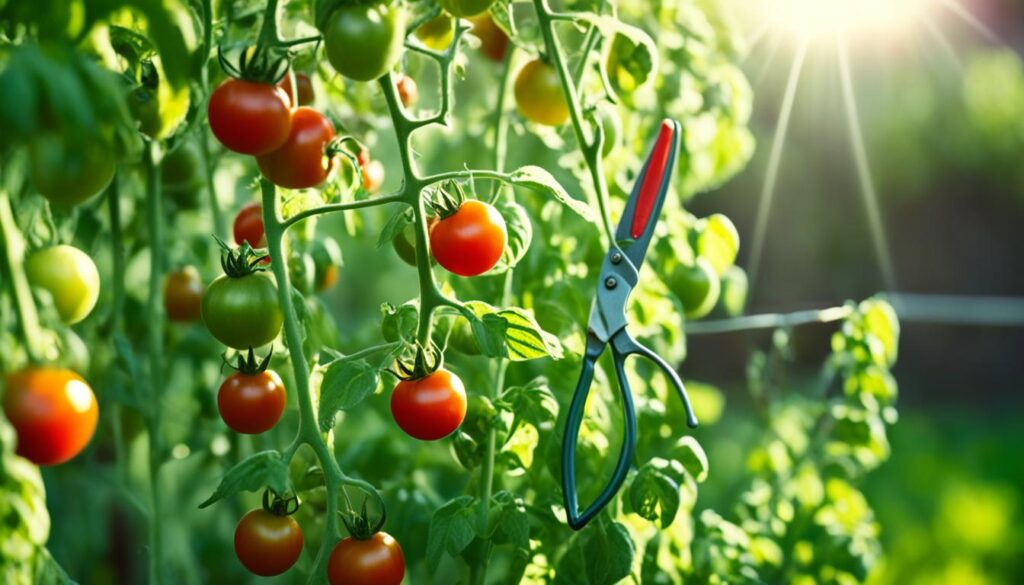 Pruning tomato plants