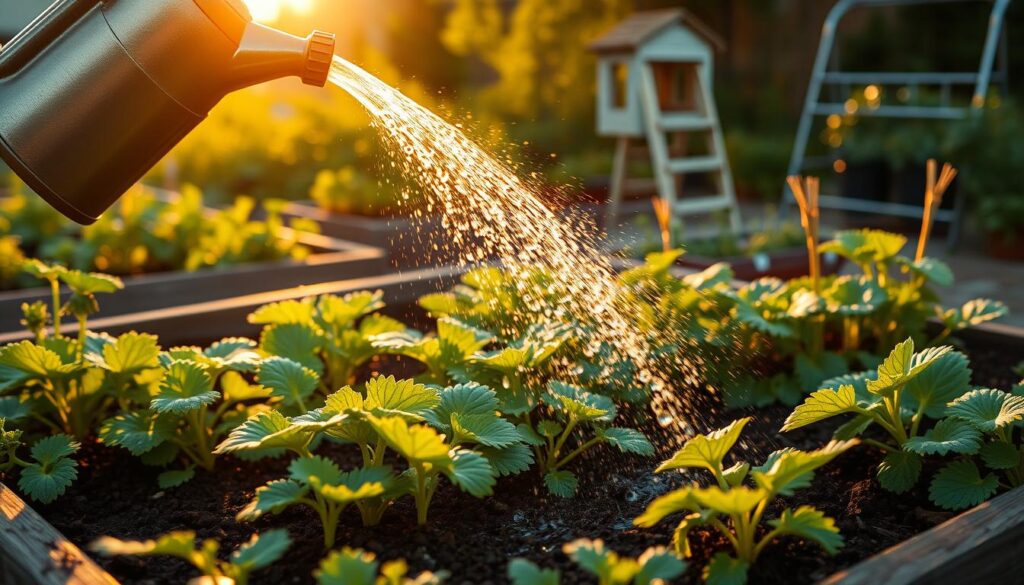 Raised bed garden watering