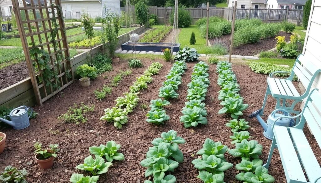 Small vegetable garden layout