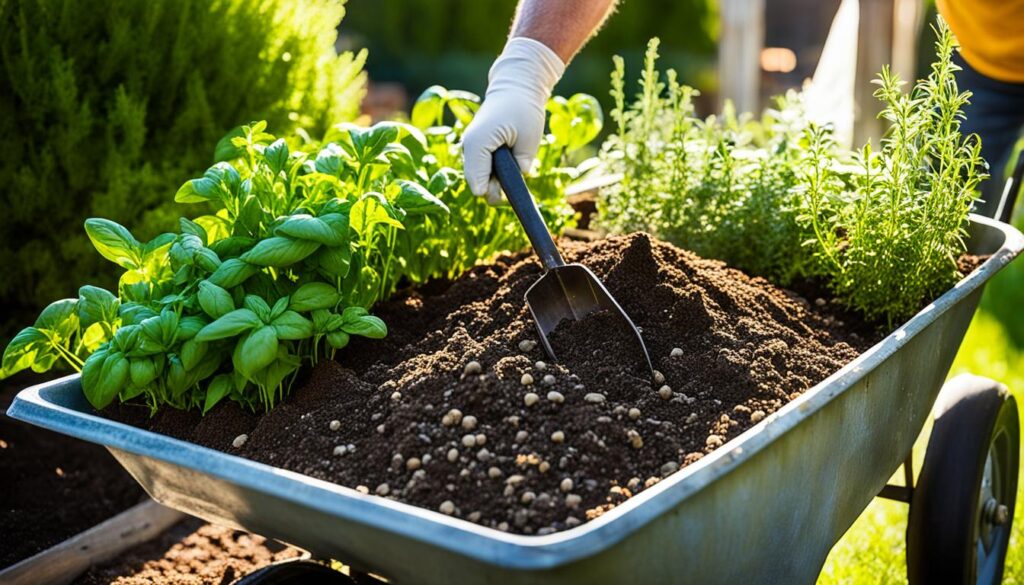 herb garden fertilizing