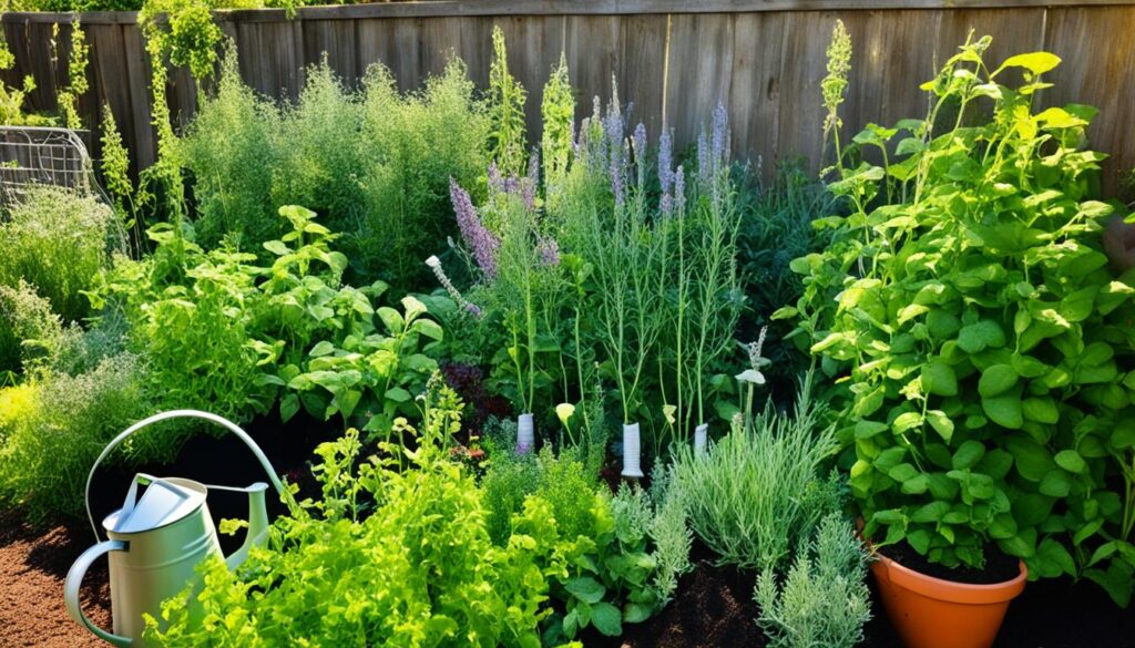 herbs in garden